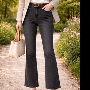 Gap 1969 Curvy Bootcut Jeans Womens 28r Black Faded Denim Mid Rise Stretch 28